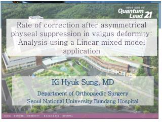 Ki Hyuk Sung, MD Department of Orthopaedic Surgery Seoul National University Bundang Hospital