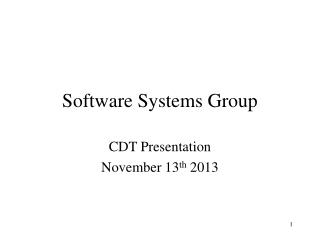 Software Systems Group