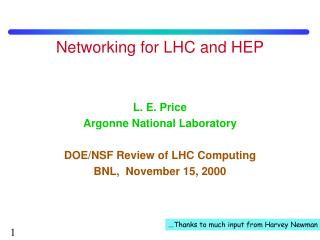 Networking for LHC and HEP