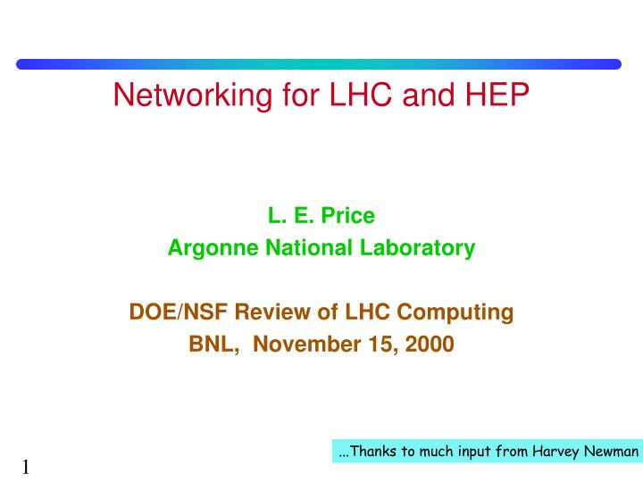 networking for lhc and hep