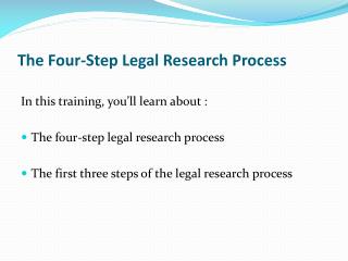 The Four-Step Legal Research Process