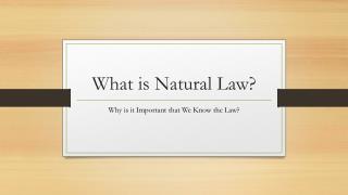 What is Natural Law?