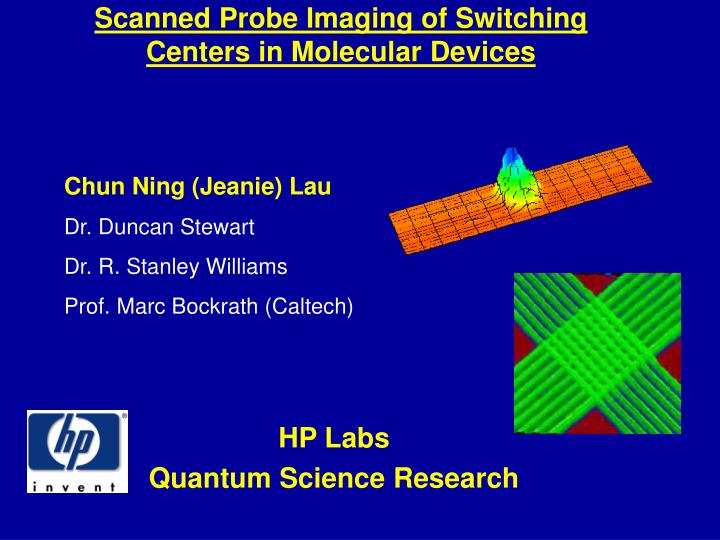 scanned probe imaging of switching centers in molecular devices