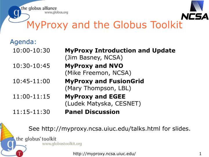 myproxy and the globus toolkit