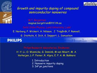 Growth and impurity doping of compound semiconductor nanowires