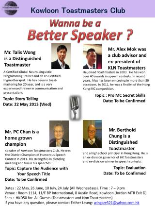 Mr. Talis Wong is a Distinguished Toastmaster