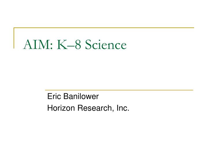 aim k 8 science