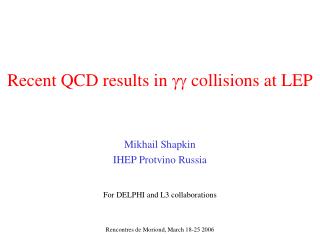 Recent QCD results in ?? collisions at LEP