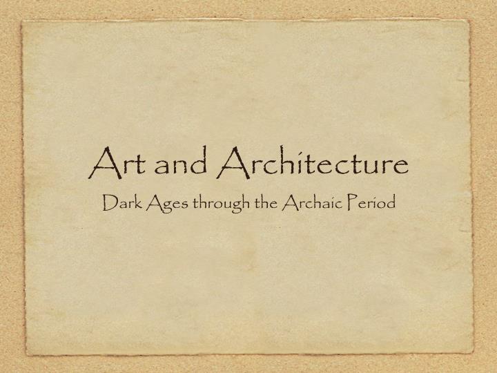 art and architecture