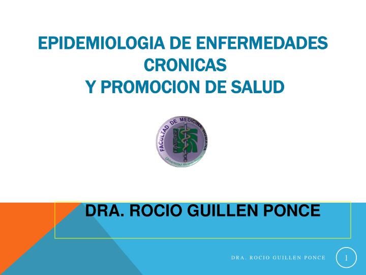 epidemiologia de enfermedades cronicas y promocion de salud