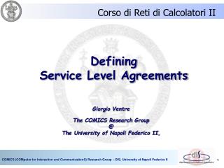 Defining Service Level Agreements
