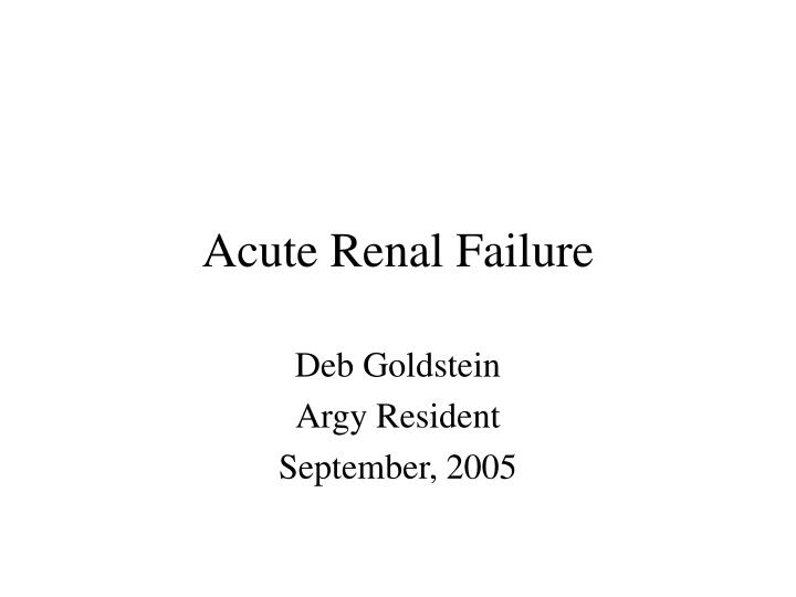 acute renal failure