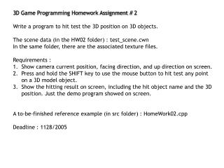3D Game Programming Homework Assignment # 2