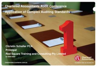 Chartered Accountants Audit Conference Application of Complex Auditing Standards