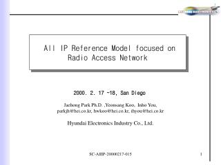 All IP Reference Model focused on Radio Access Network