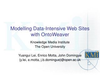 Modelling Data-Intensive Web Sites with OntoWeaver
