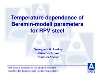 Temperature dependence of Beremin-modell parameters for RPV steel