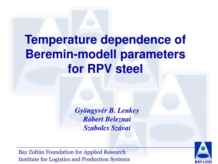 temperature dependence of beremin modell parameters for rpv steel