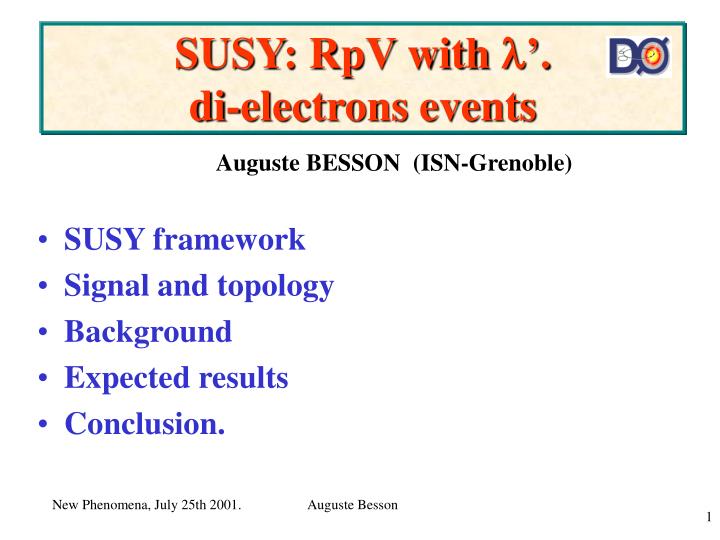 susy rpv with di electrons events