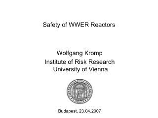 Safety of WWER Reactors