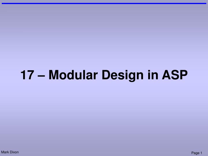 17 modular design in asp