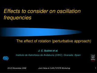 Effects to consider on oscillation frequencies