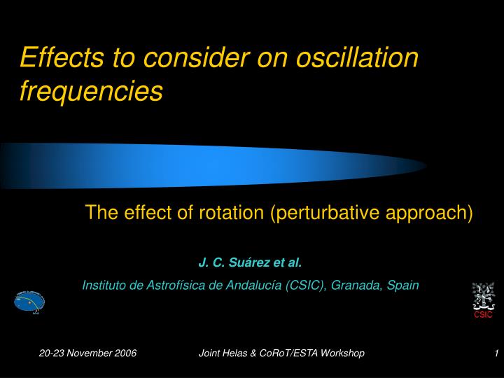 effects to consider on oscillation frequencies