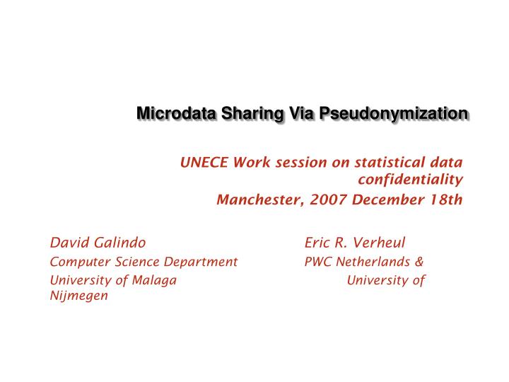 microdata sharing via pseudonymization