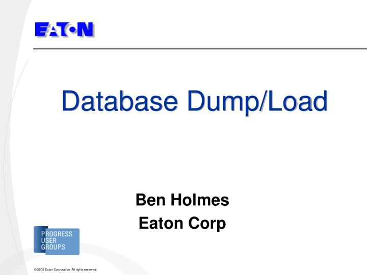 database dump load