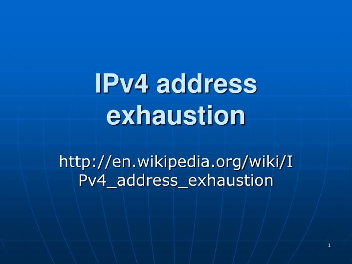 ipv4 address exhaustion