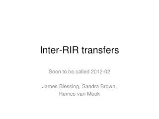 Inter-RIR transfers