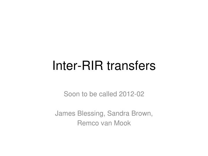 inter rir transfers