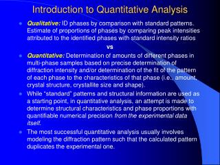 Introduction to Quantitative Analysis