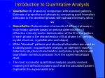 Introduction to Quantitative Analysis