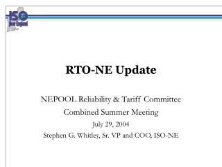 RTO-NE Update