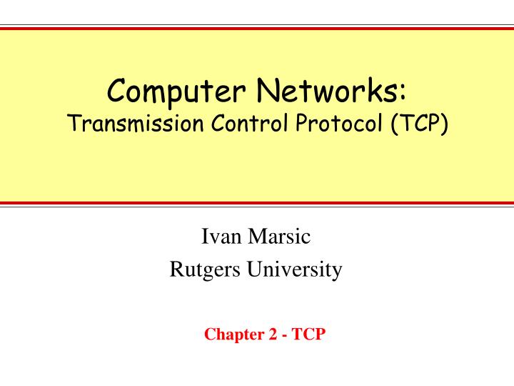 computer networks transmission control protocol tcp