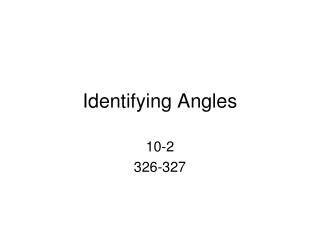 identifying angles