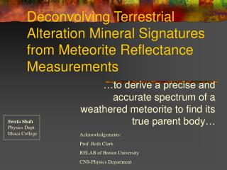 Deconvolving Terrestrial Alteration Mineral Signatures from Meteorite Reflectance Measurements