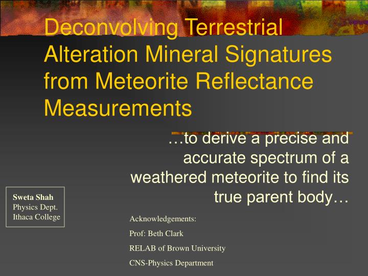 deconvolving terrestrial alteration mineral signatures from meteorite reflectance measurements
