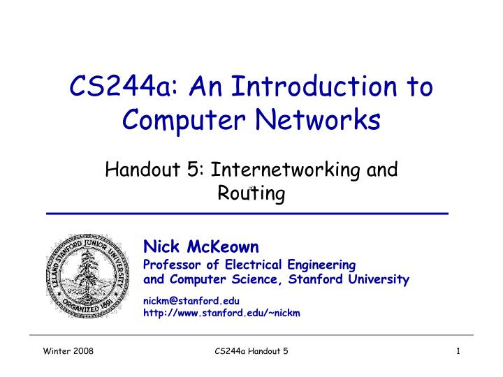cs244a an introduction to computer networks