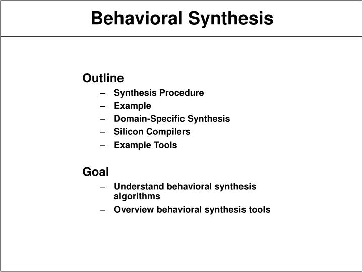 behavioral synthesis