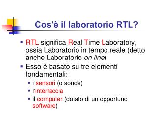 cos il laboratorio rtl