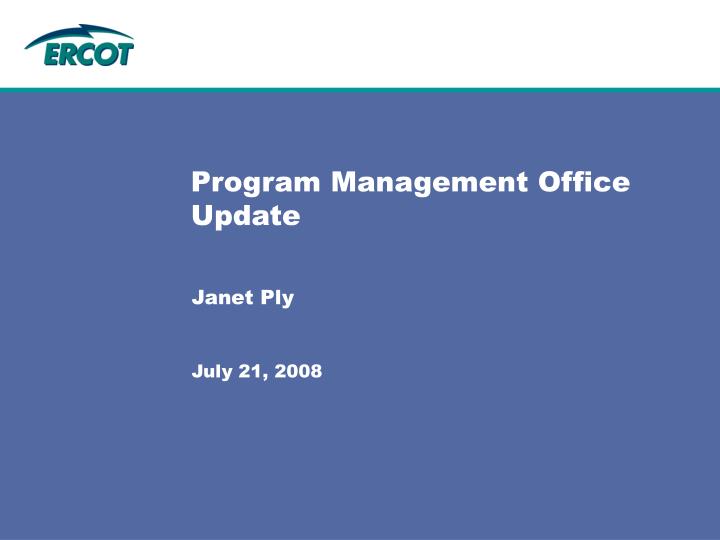 program management office update