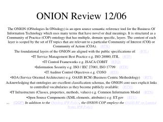 ONION Review 12/06
