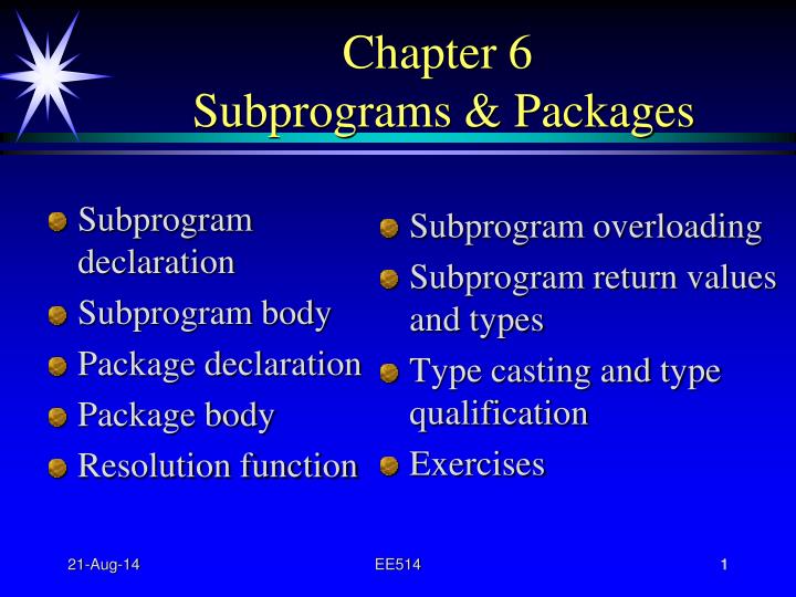 chapter 6 subprograms packages