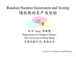 Random Number Generation and Testing ?????????