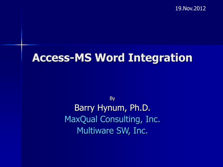 access ms word integration