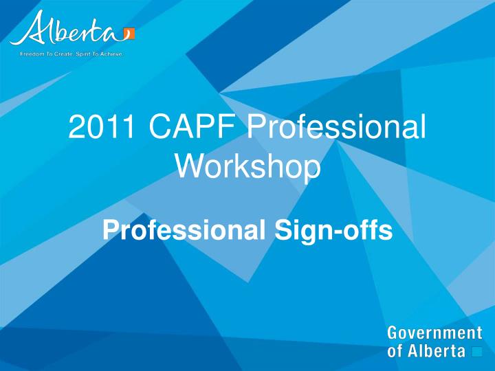 2011 capf professional workshop