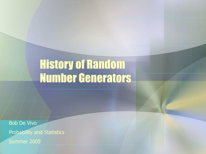 history of random number generators