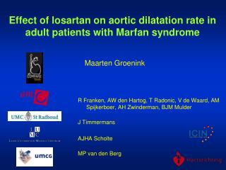 Effect of losartan on aortic dilatation rate in adult patients with Marfan syndrome